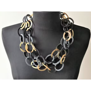 Stijlvolle handgemaakte ketting buffelhoorn, 3 laags (Joyline-Creations)
