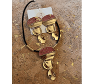 Ketting met Roze Kurk en Zwart Koord – Handgemaakt