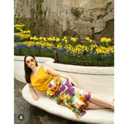Bloemenrok Paars/Okergeel – Comfort & Stijl in Eén | Mealys