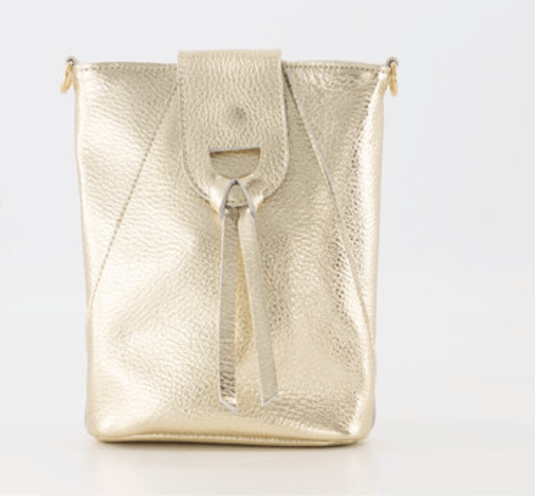Kendra – Classic Grain Crossbody Tas – Goud