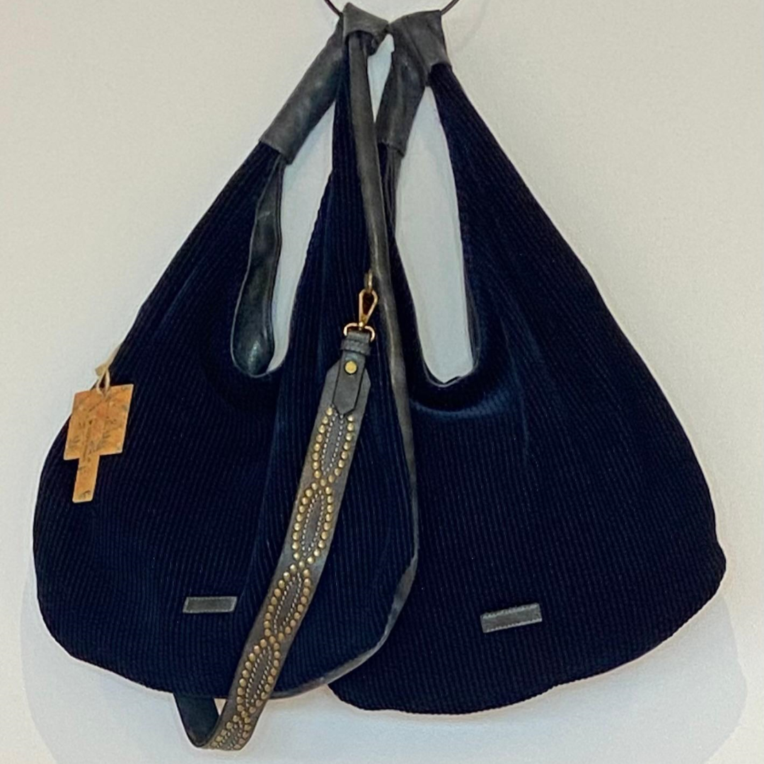 Tas Mandoline Suede Blauw met Glitter Effect