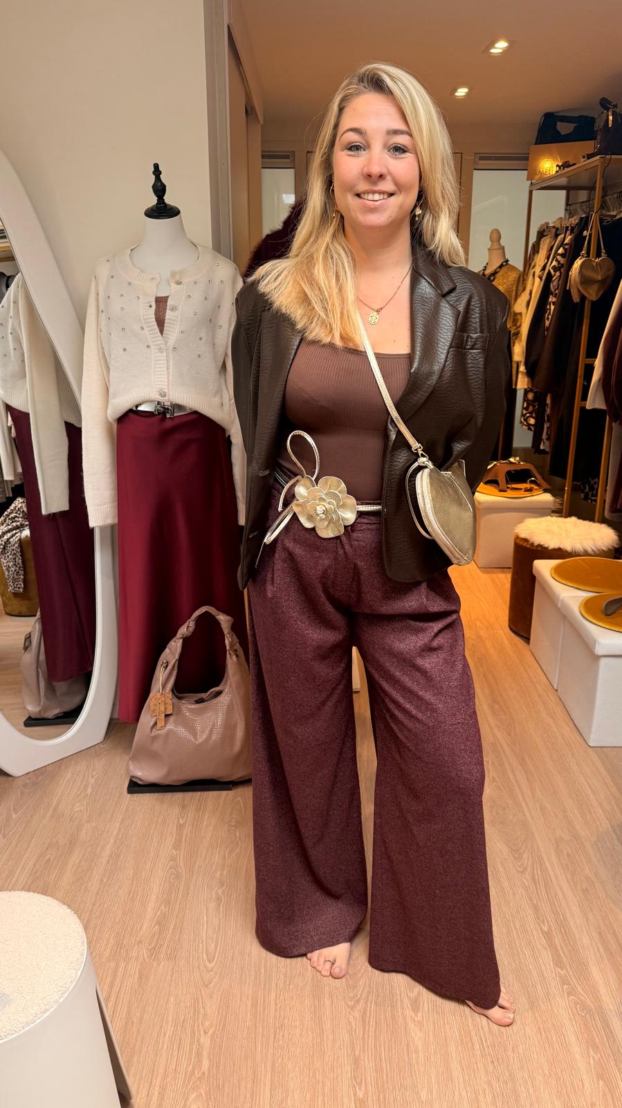 Fiore – Metallic Leren Wikkelriem – Goud image 0