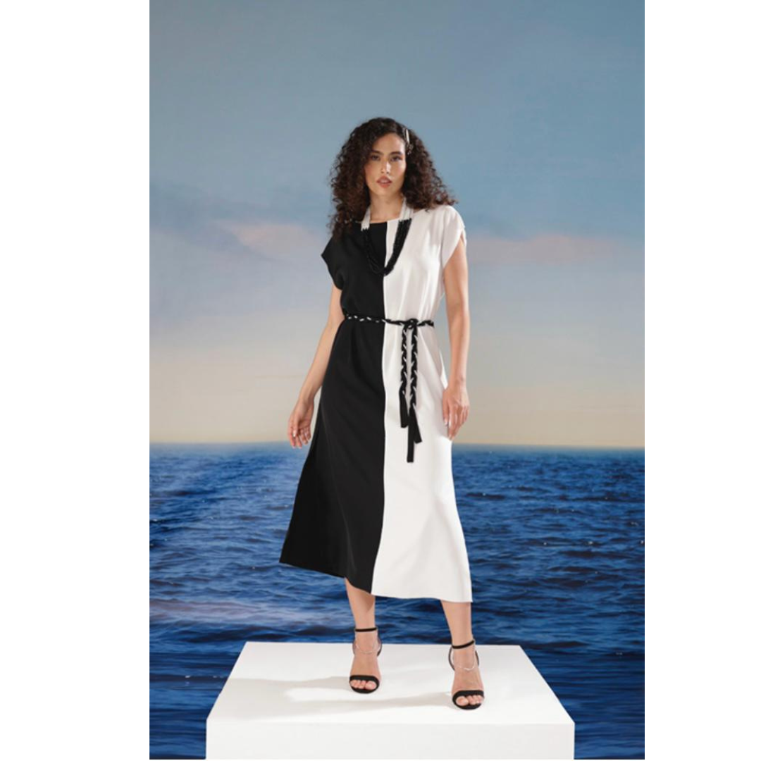Jurk Jhenit Zwart-Wit – Chic voor werk & feest
