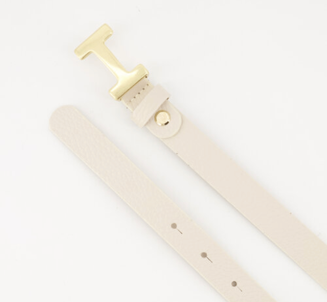 Hera Big – Classic Grain Lederen Riem met Gouden Gesp – Bordeaux / Wit