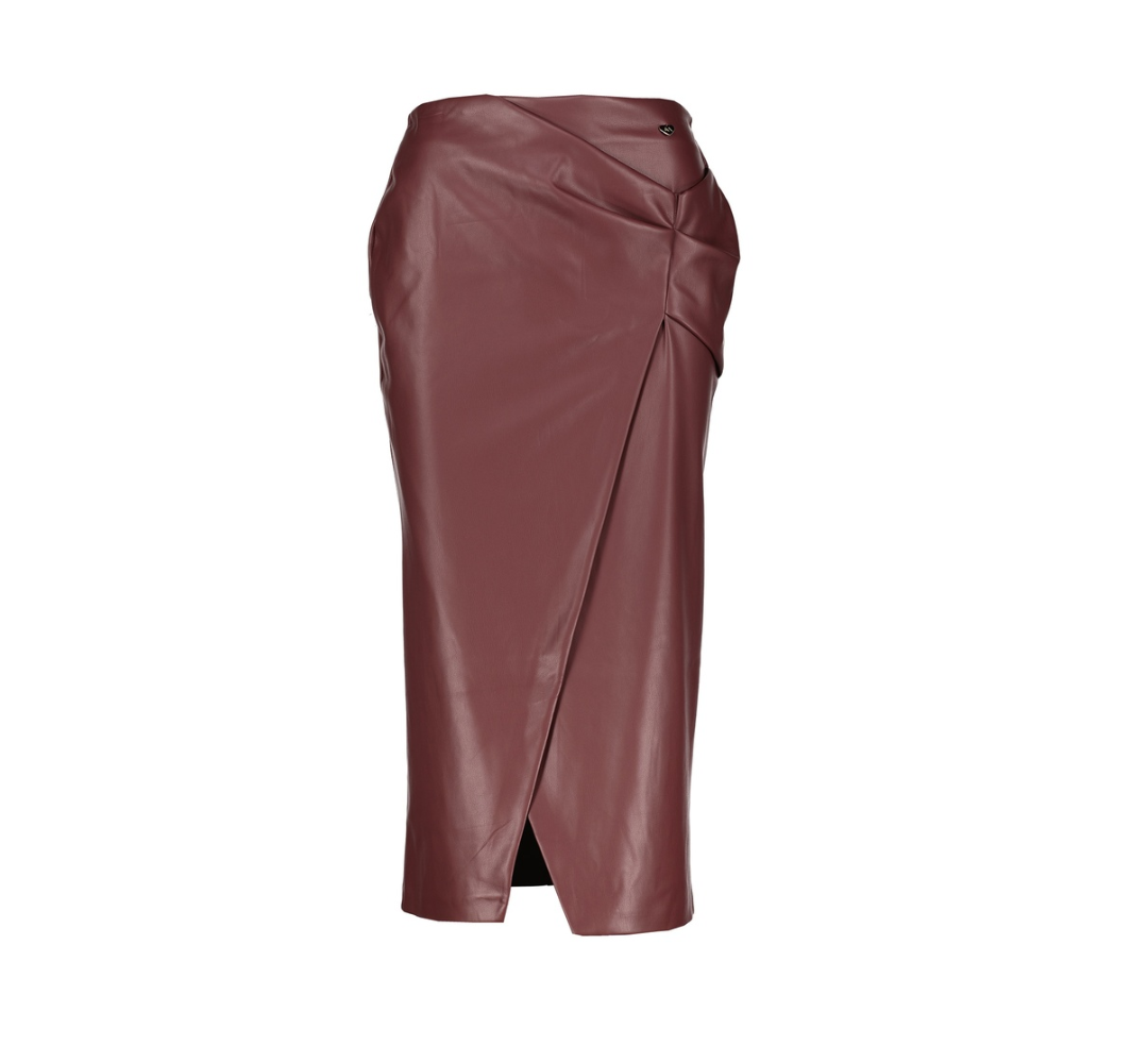 Elegant Lerenlook Rok Malmo – Amélie Amélie in Zwart & Bordeaux