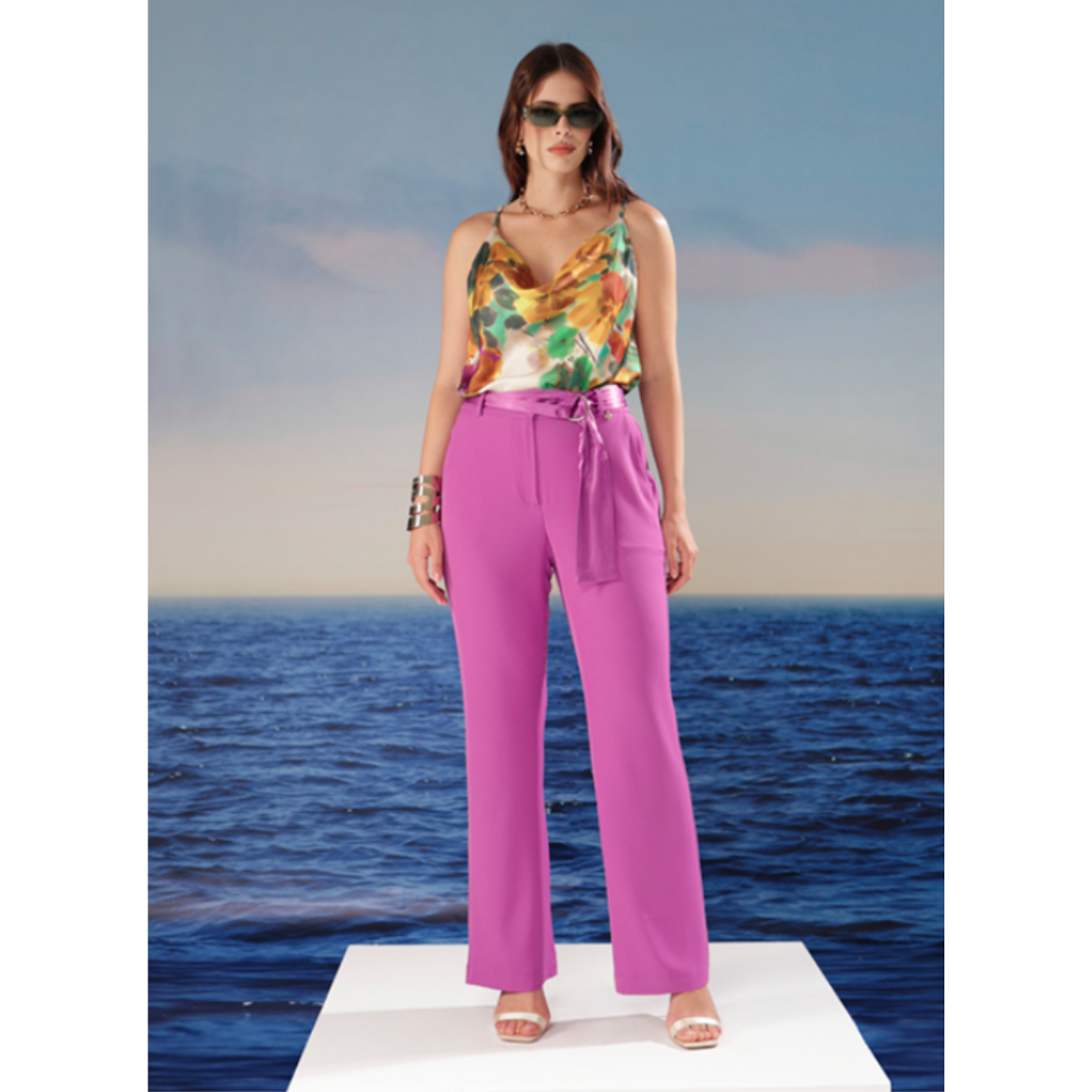 Bloementop Paars/Okergeel – Verstelbare Bandjes & Elegante Look | Mealys