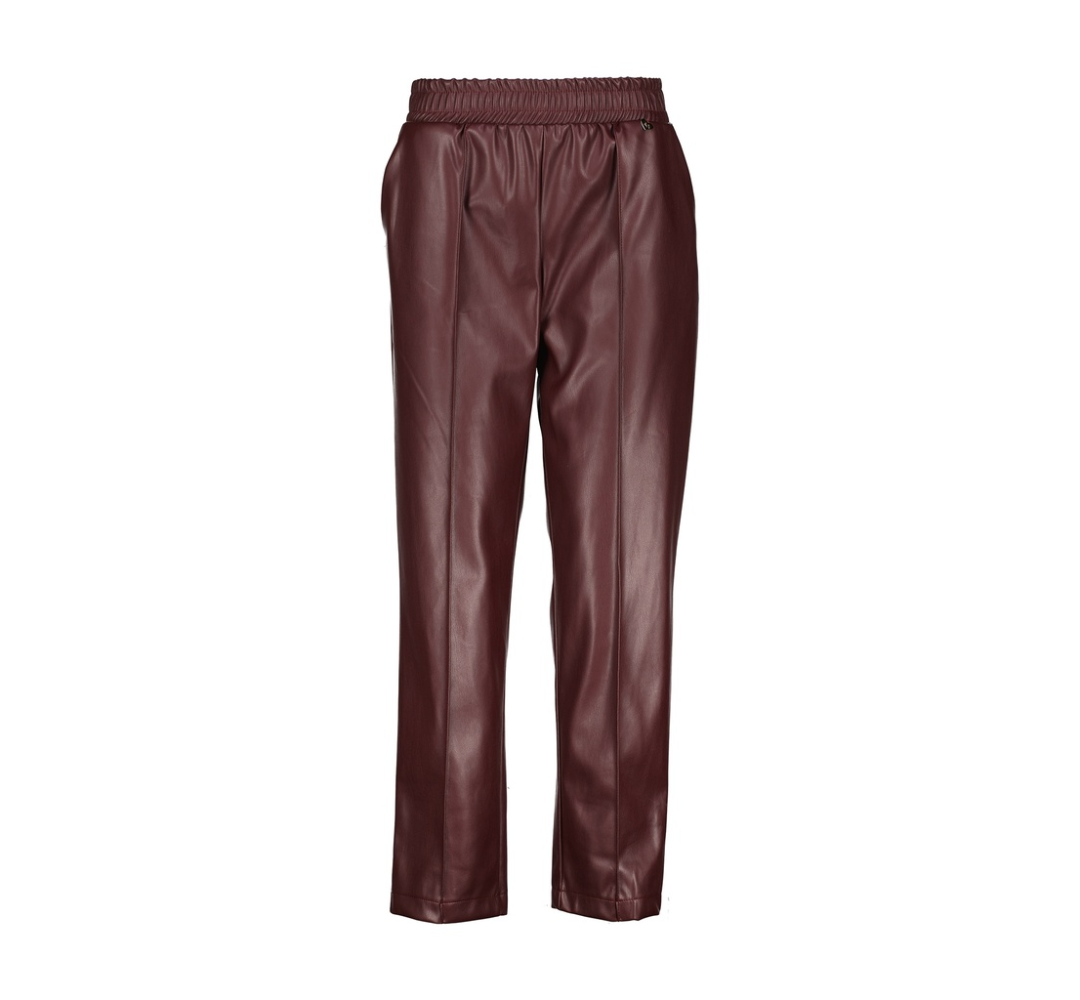 San Donato Leather Look Broek – Bordeaux & Gesso | Amélie Amélie