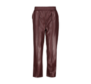 San Donato Leather Look Broek – Bordeaux & Gesso | Amélie Amélie
