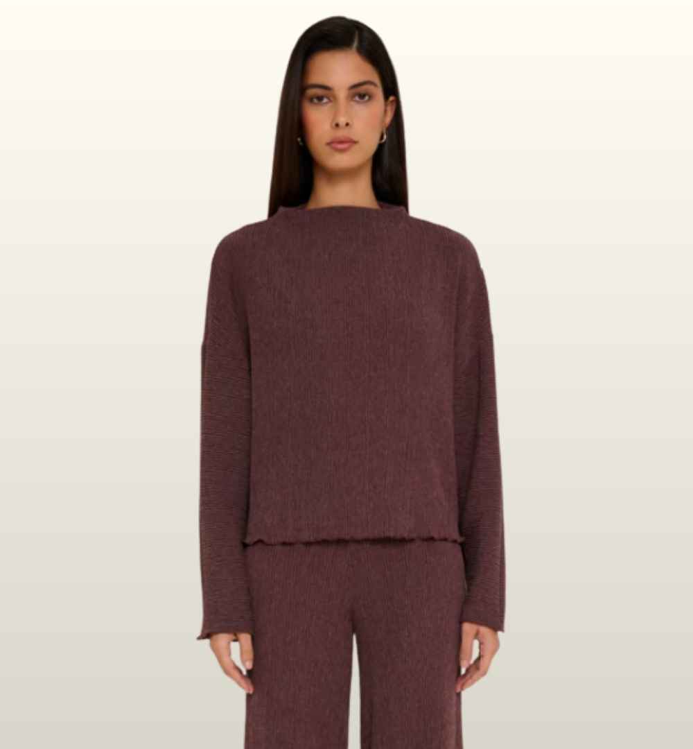 Longsleeve Shirt Le Sarte del Sole | Stretch Top | Vino & Grigio