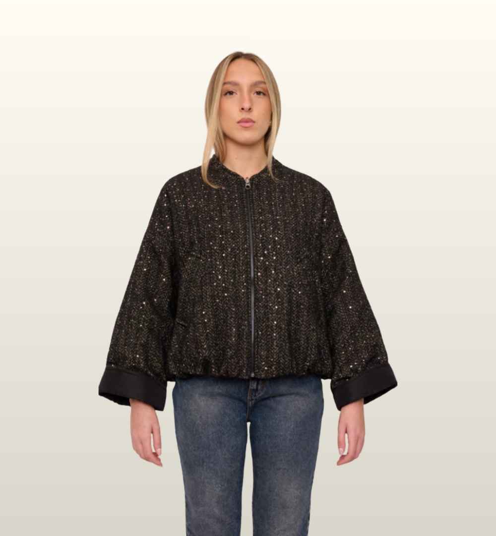Tweezijdig Bomberjack met Glitter | Le Sarte del Sole