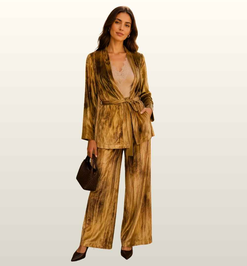 Fluwelen Mid Wide Leg Pantalon | Le Sarte del Sole