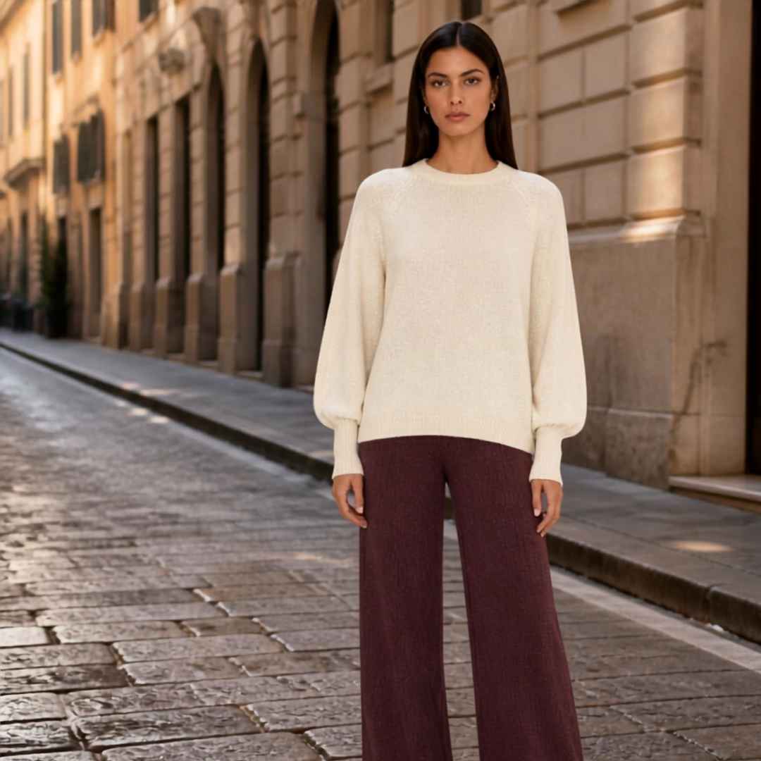 Trui met Pofmouwen en Glitterdetails | Le Sarte del Sole