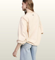 Trendy trui met kant en ‘J’adore Myself’ print in burro kleur – Dixie