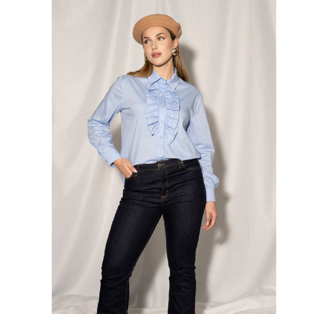 Jeans Flared Comfort (Blu Scuro) Mealys