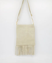 Indigo Crossbody Tas – 100% Suède Leer – Ecru & Goud – Luxe Dames Tas