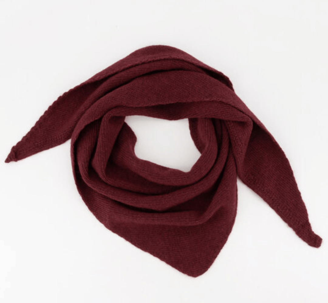 Kaia – Luxe Uni Sjaal – Greencash Eco Cashmere – Bordeaux & Butter Yellow