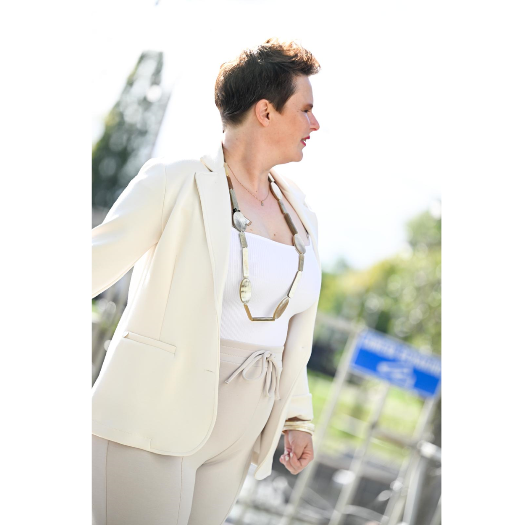 Handgemaakt buffelhoorn collier, lichte tinten (Joyline-Creations)
