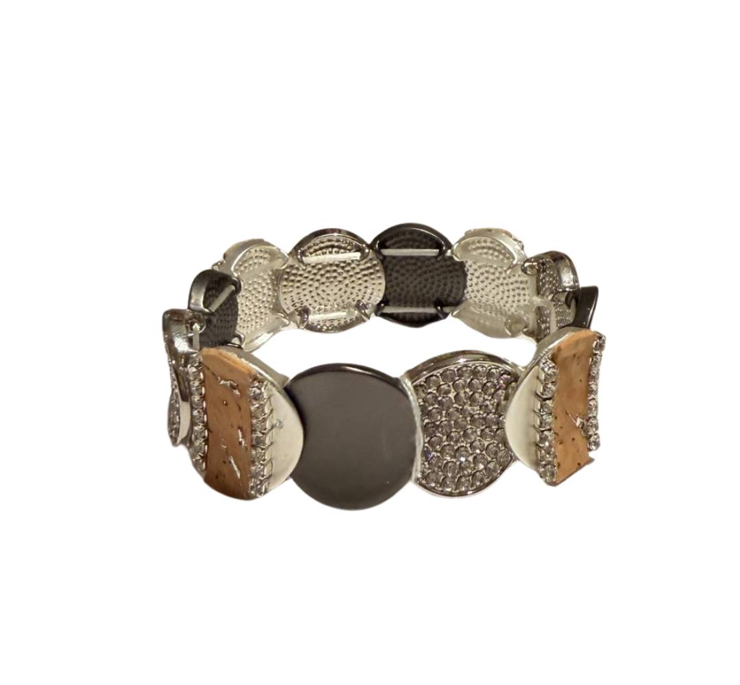 Handgemaakte zilveren armband met kurk – Uniek Italiaans design in natural en zwart