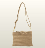 Zila Clutch Beige – Gevlochten Crossbody Tas van Neopreen | Teatro