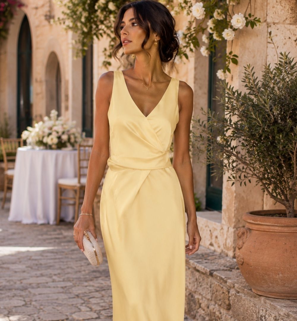 Elegante Butter Yellow Jurk – Amélie Amélie image 1
