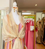 Mikki Shimmer Sjaal – Elegante Glans Sjaal in Goud en Lichtblauw | Teatro Fashion
