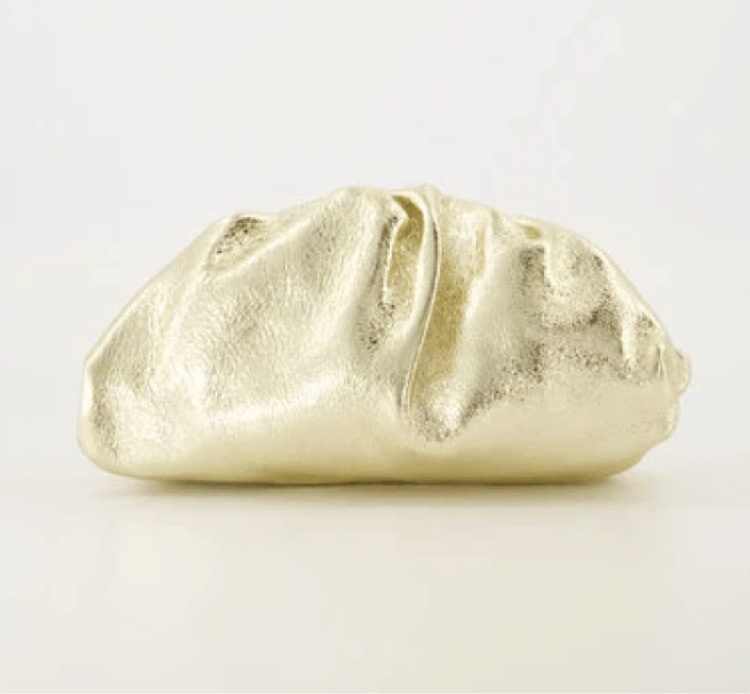 Maxime – Metallic Leren Clutch – Brons / Goud