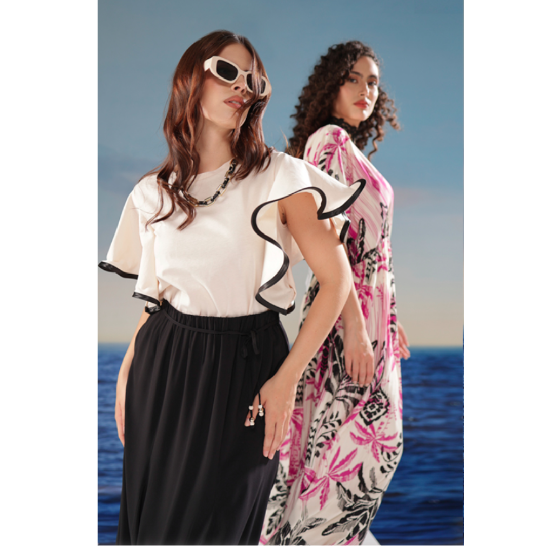 T-shirt Mealys – Elegante top met vlindermouwen