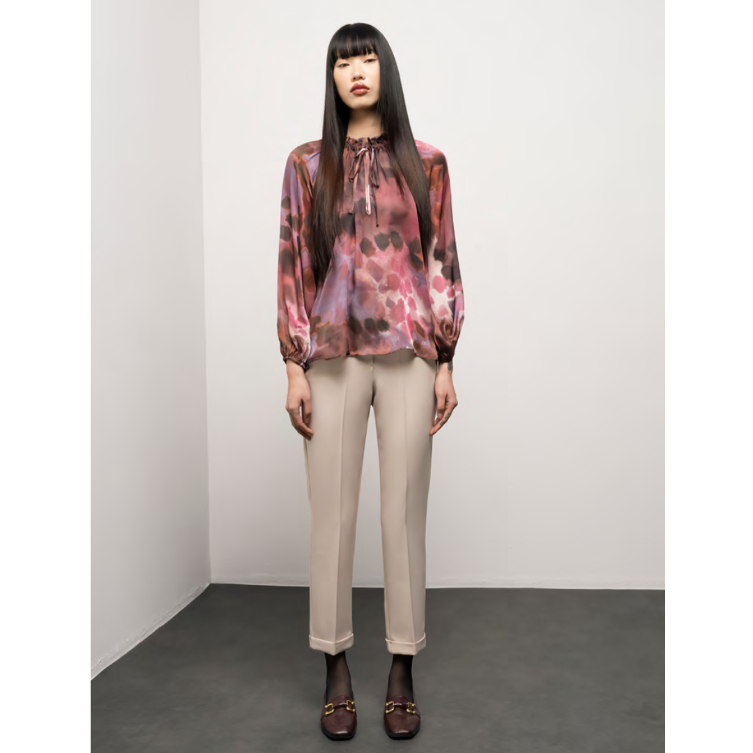 Blouse Paars/Bordeaux - Ruffle Hals | Mironce