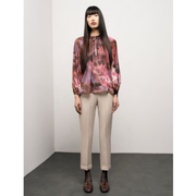Blouse Paars/Bordeaux - Ruffle Hals | Mironce