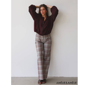Bomberjack Acosse Light Taupe & Bordeaux | Amélie & Amélie
