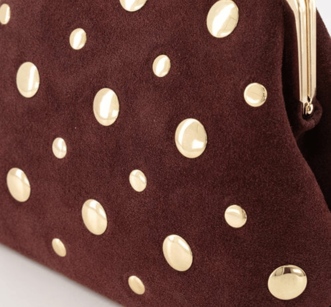Clara Stud – Suède Leren Handtas – Bordeaux / Choco image 1