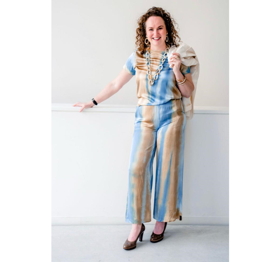 Tie Dye dames shirt (pesca/polvere) – Jhenit