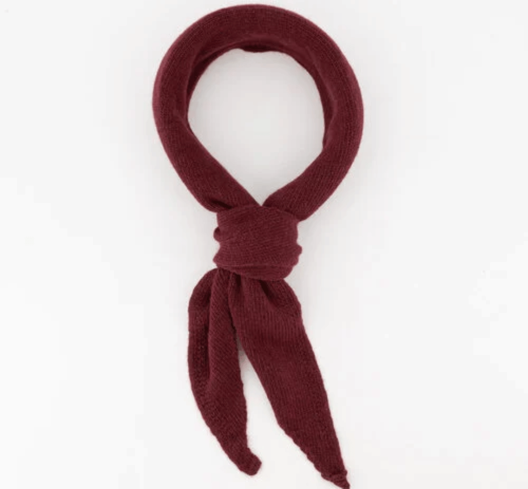 Kaia – Luxe Uni Sjaal – Greencash Eco Cashmere – Bordeaux & Butter Yellow image 4