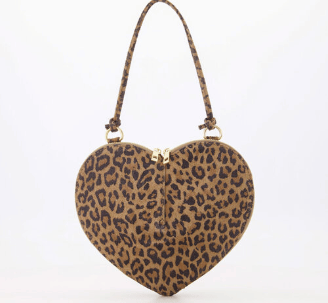 Lamour – Hartvormige Handtas – Gold / Burgundy / Leopard image 3