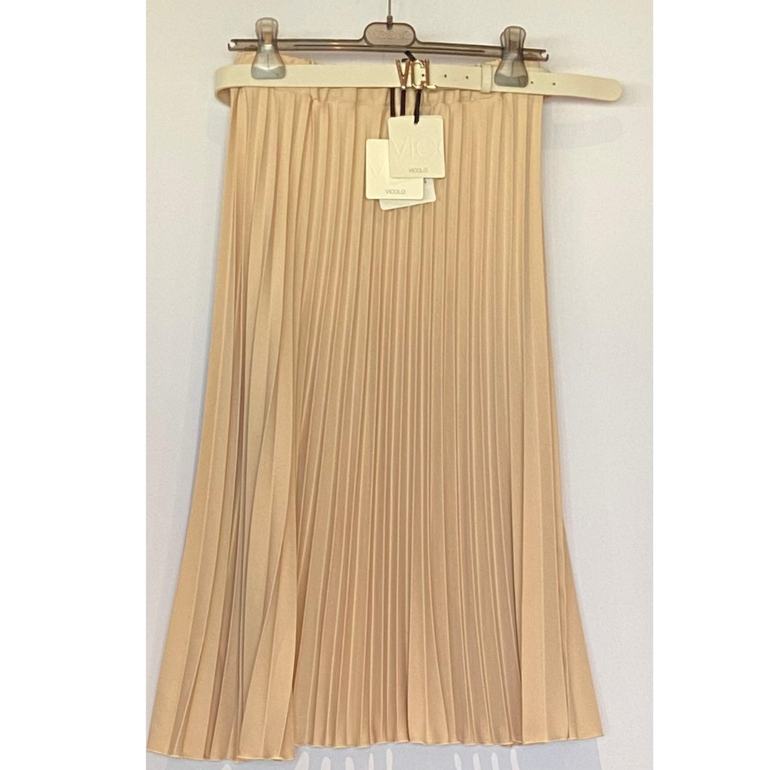  De Leren Beige Riem met gouden gesp Vicolo