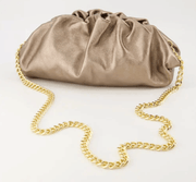 Maxime – Metallic Leren Clutch – Brons / Goud