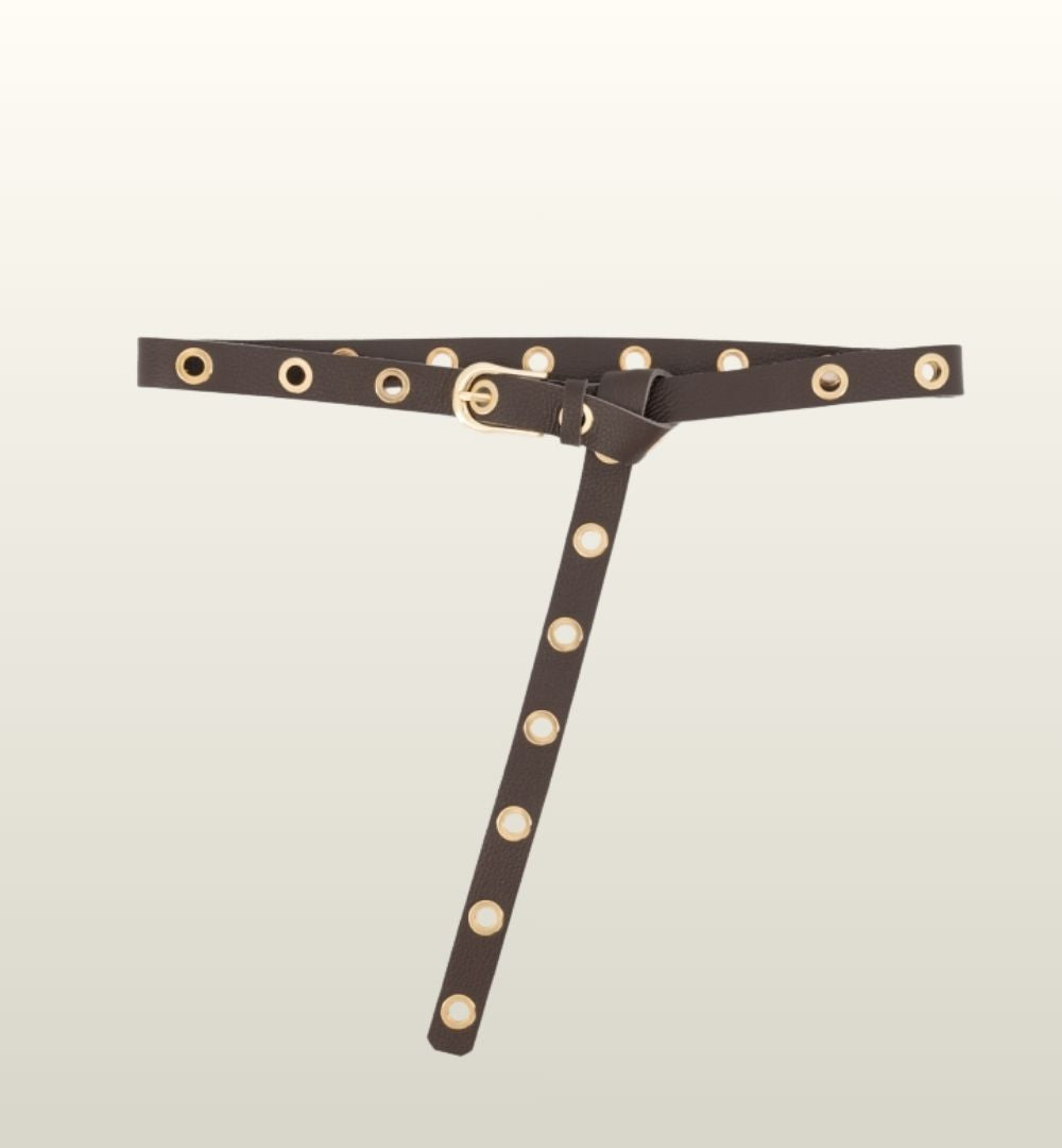 Avery Riem – Soepele Leren Damesriem met Goudkleurige Gesp van Teatro Fashion image 10