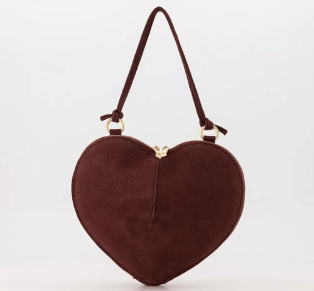 Lamour – Hartvormige Handtas – Gold / Burgundy / Leopard