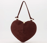 Lamour – Hartvormige Handtas – Gold / Burgundy / Leopard