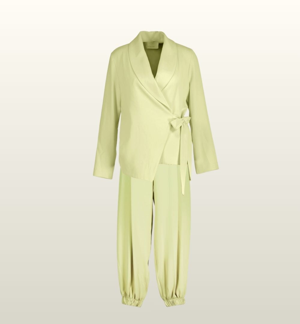 Twinset Eunice Butter Yellow | Omslag Blazer & Balloon Fit Broek | Amélie Amélie