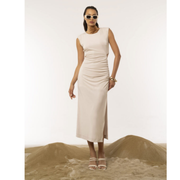 Cut-Off Jurk Mironce Beige – Vrouwelijk & elegant