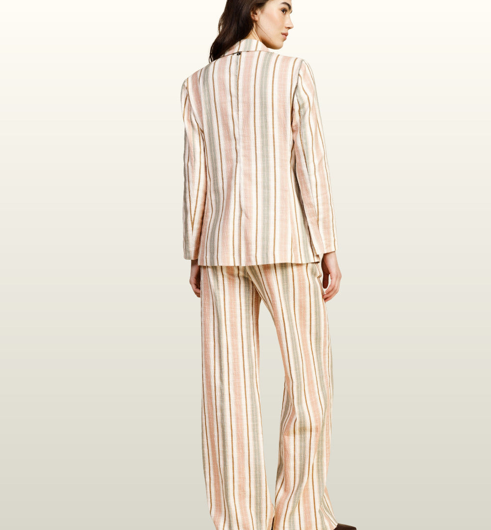 Gestreepte Palazzo Pantalon met Hoge Taille | Dixie