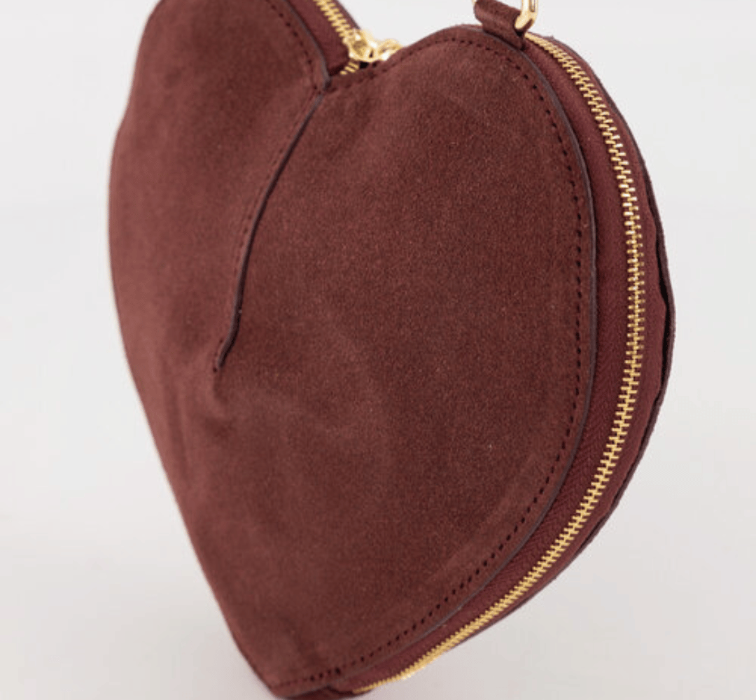 Lamour – Hartvormige Handtas – Gold / Burgundy / Leopard image 1