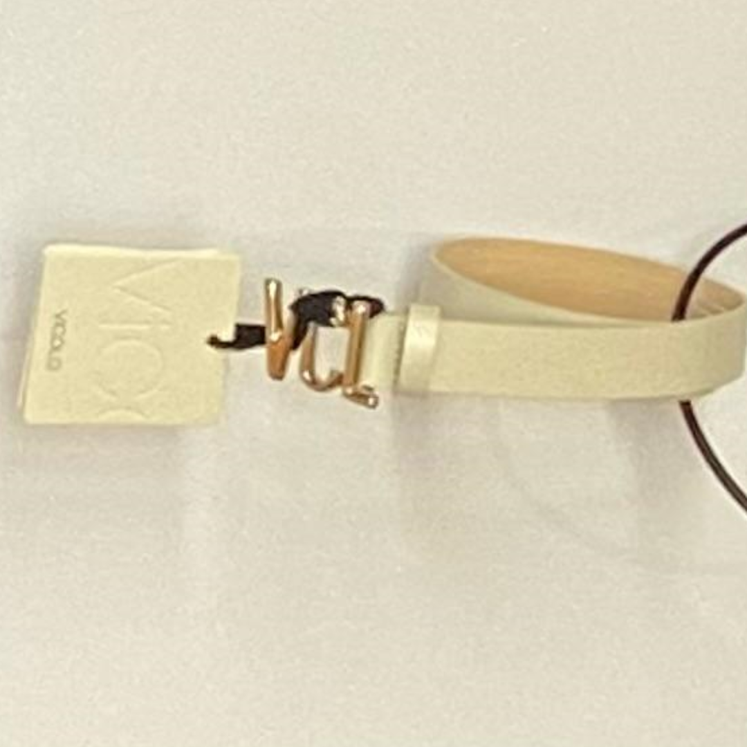  De Leren Beige Riem met gouden gesp Vicolo