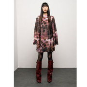Jurk Paars-Bordeaux Dames - Knie Lengte | Mironce