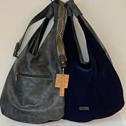 Tas Mandoline Suede Blauw met Glitter Effect