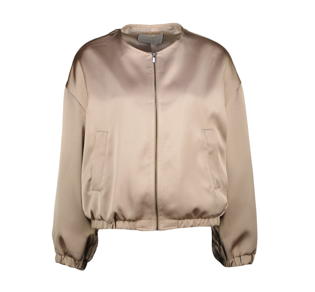 Bomberjack Acosse Light Taupe & Bordeaux | Amélie & Amélie