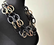 Stijlvolle handgemaakte ketting buffelhoorn, 3 laags (Joyline-Creations)