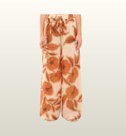 Wide Leg Zomerpantalon Floreal Beige-Tegola – Le Sarte del Sole | Elegante Comfort Fit