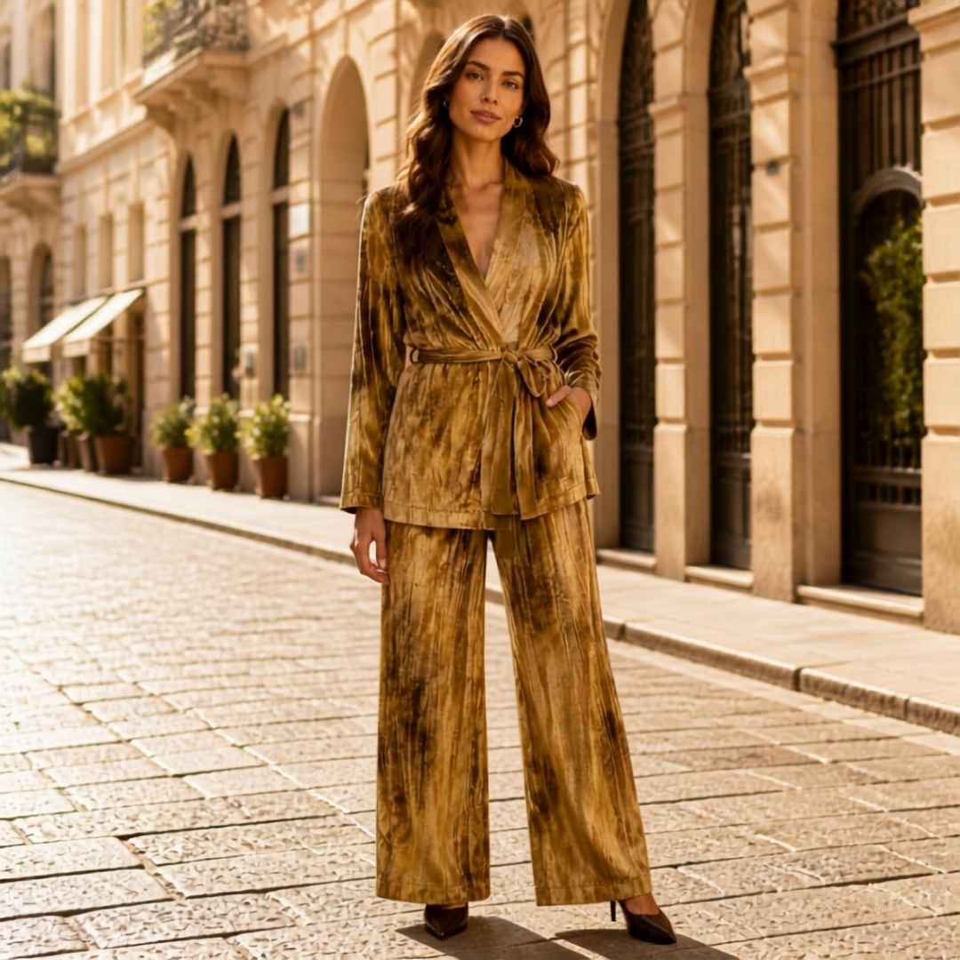 Fluwelen Kimono Jasje met Gouden Touch | Le Sarte del Sole